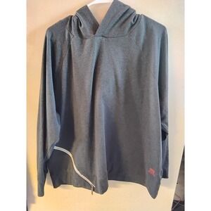 Peace Love World Charcoal Gray Extra Soft Oversided Knit Hoodie Asymmetrical XL